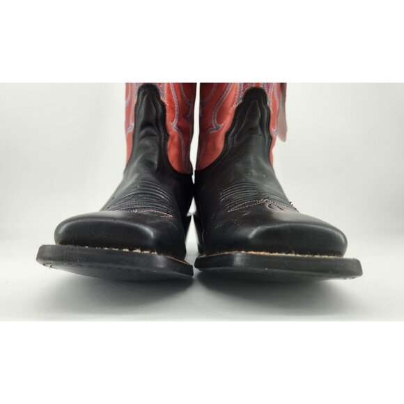 NEW Nocona Women's Size 6.5 B NL5501 Pink Black Square Toe Leather Cowboy Boots - Picture 3 of 16